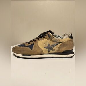 GOLDEN GOOSE GGDB RUNNING Brown Nylon Suede Leather Sneakers Men’s EU 45 US 12